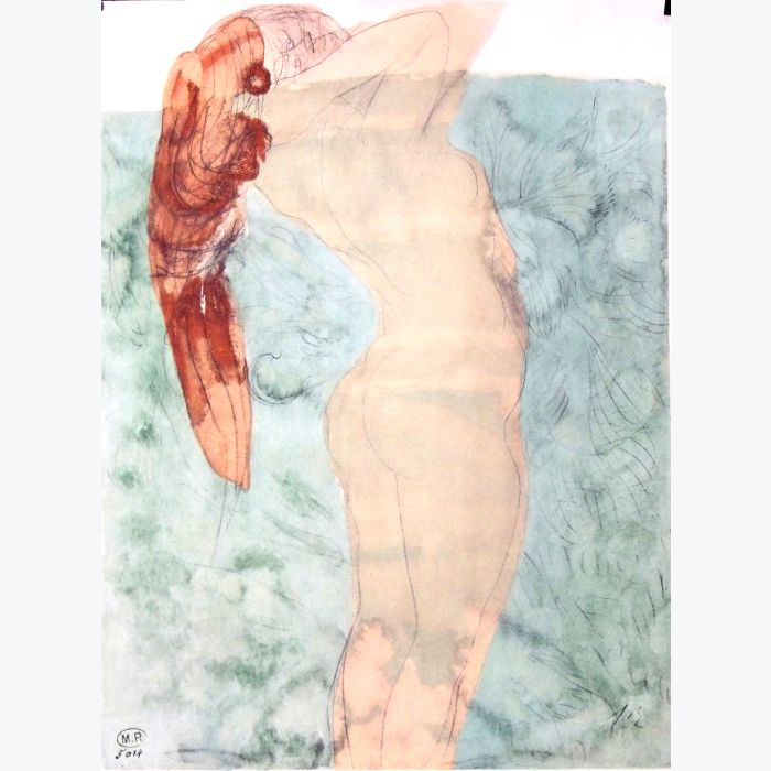 Estampe de la baigneuse de Auguste Rodin