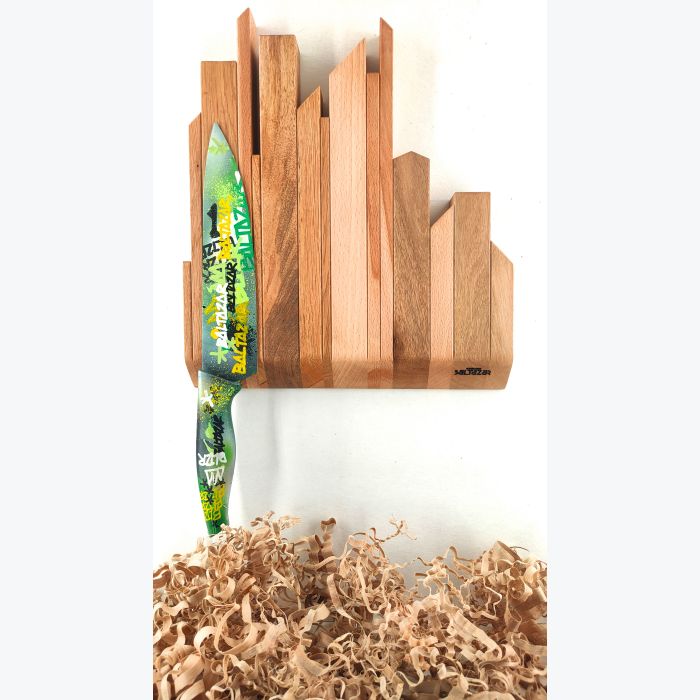Support à couteaux magnétique mural en bois - SKYLINE MURAL WOODMIX