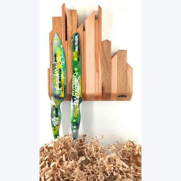Support à couteaux magnétique mural en bois - SKYLINE MURAL WOODMIX