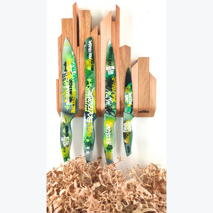 Support à couteaux magnétique mural en bois - SKYLINE MURAL WOODMIX