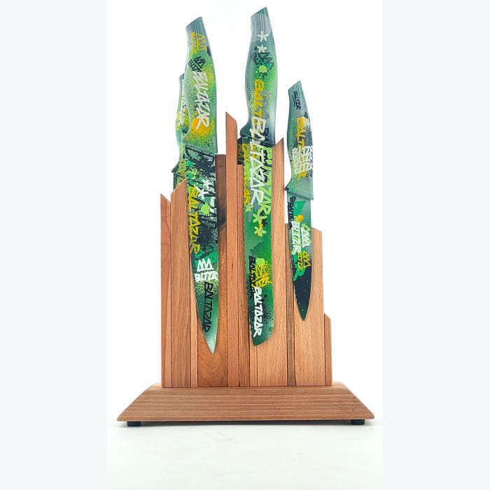 Support à couteaux magnétique à poser en bois - SKYLINE GROUNDED COMPACT WOODMIX