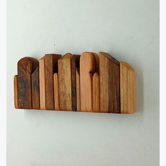 Support à clés mural magnétique  en bois - SKYLINE Key TTC (key to the city) WOODMIX