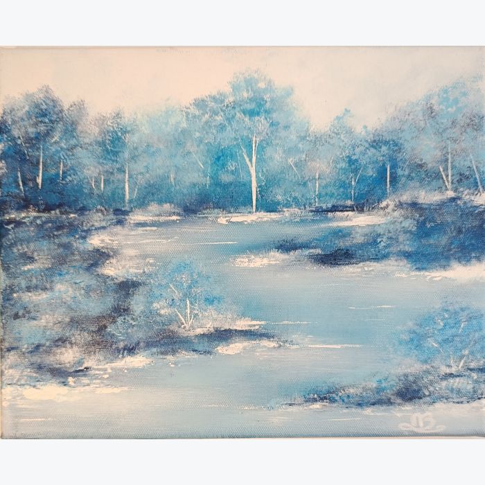 Ondes bleues - peinture acrylique