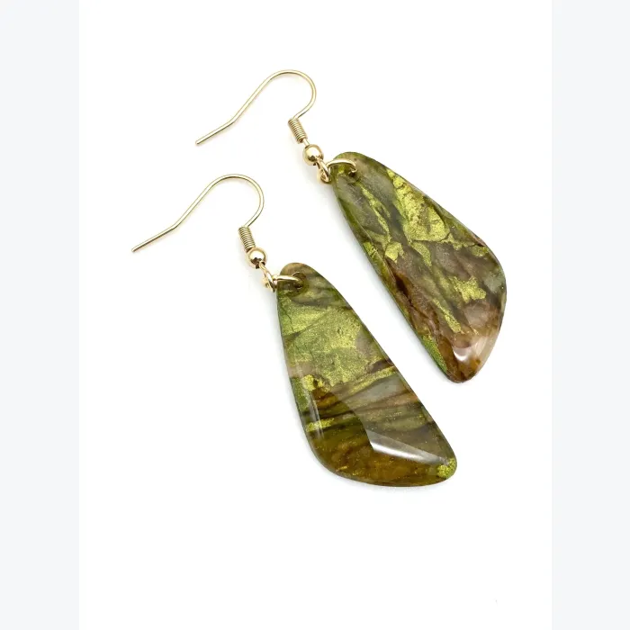 Boucles d’oreilles GRETA collection GLAMOUR, Plaqué or et acier inoxydable sans nickel