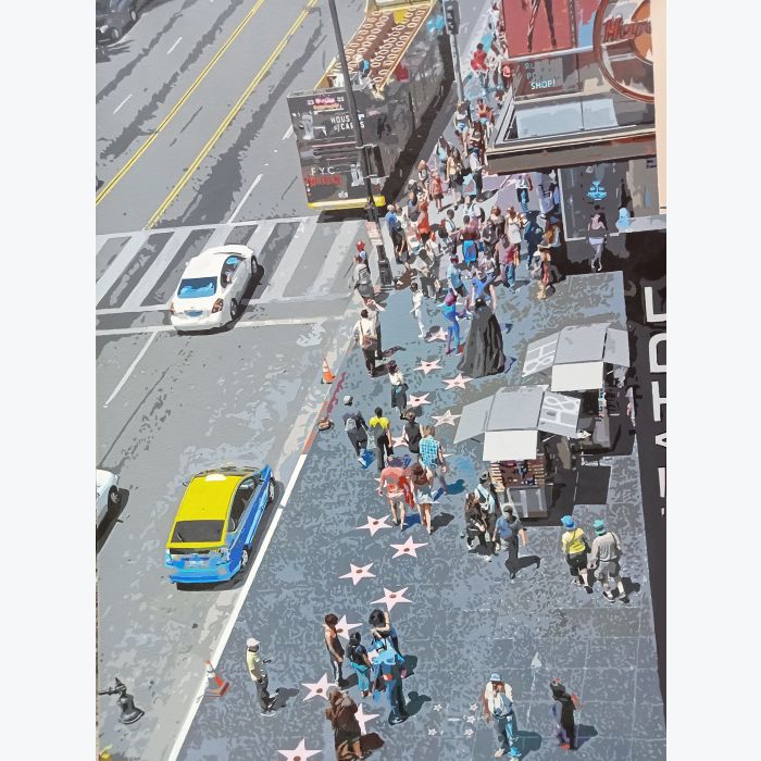 Sur Hollywood Boulevard - peinture acrylique - hyperréalisme