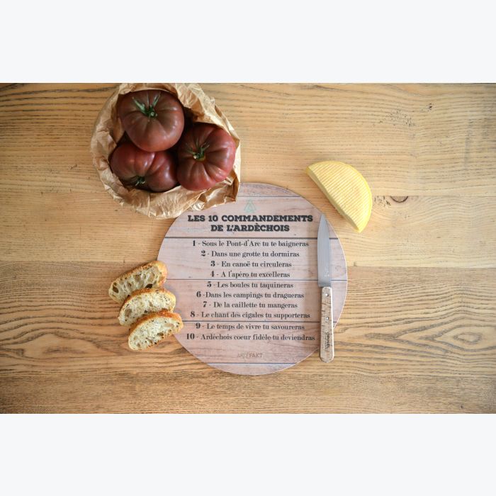 Planche apéro "LES 10 COMMANDEMENTS DE L'ARDÈCHOIS", Planche à découper