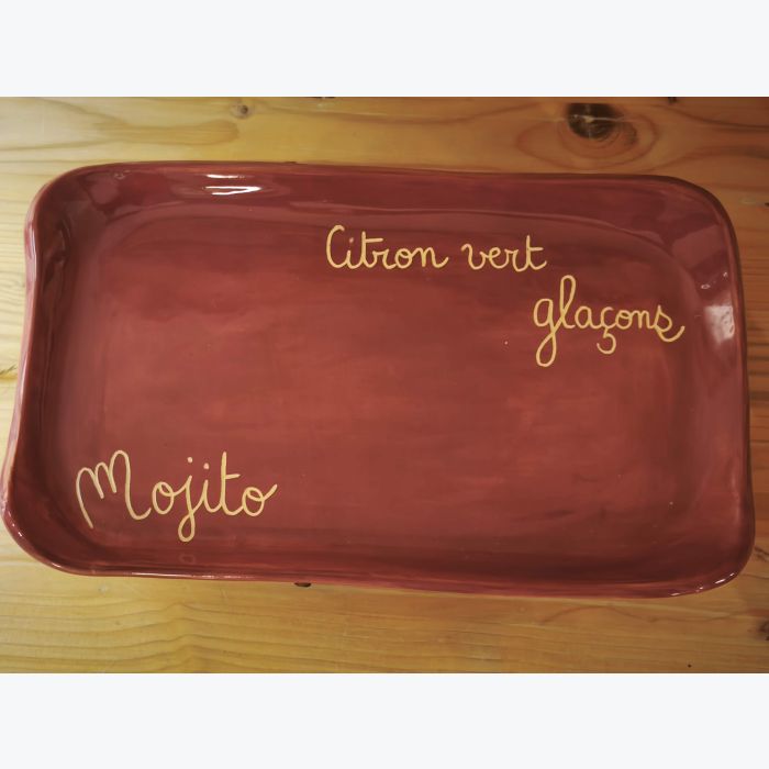 Plateau Mojito, 4 pièces, ton vieux rose