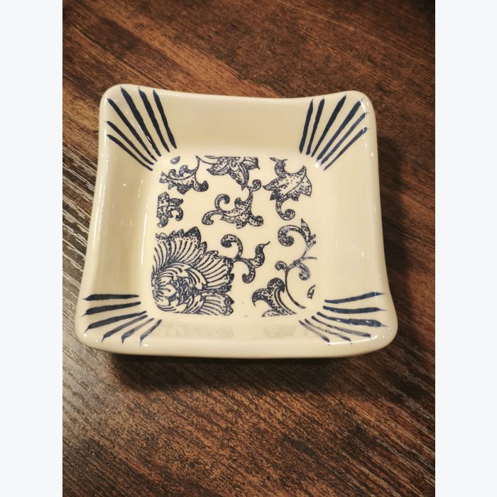 L'encre du vent. coupelle carrée bleu