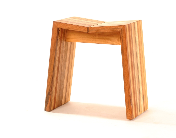 Tabouret Mezenc en bois Bayadère