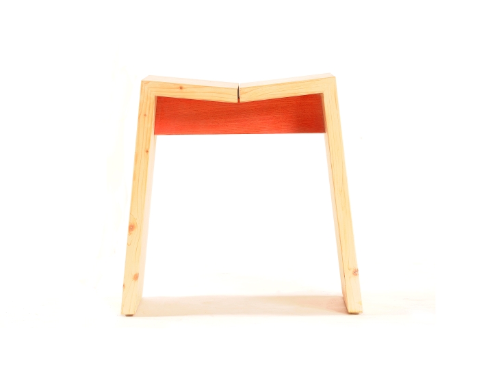 Tabouret Mezenc en bois lamelles épicéa