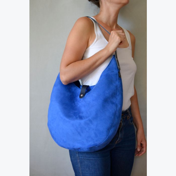 Sac Hobo - Suédine Bleu