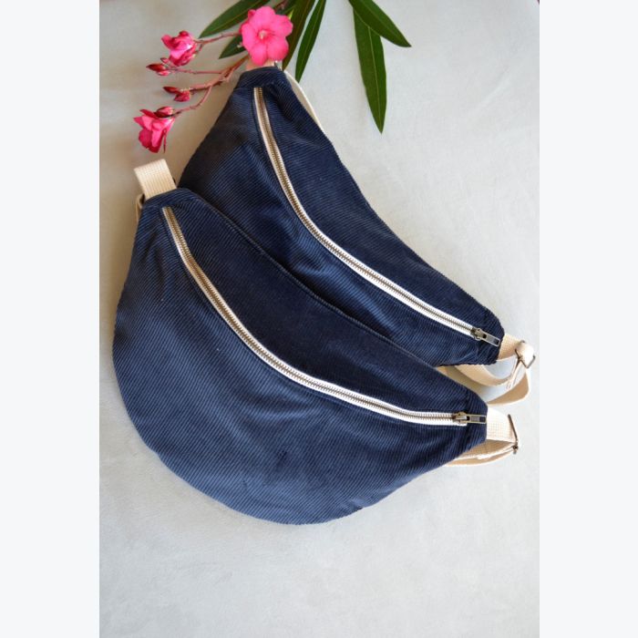 Sac Banane - Velours Bleu