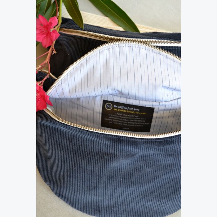 Sac Banane - Velours Bleu