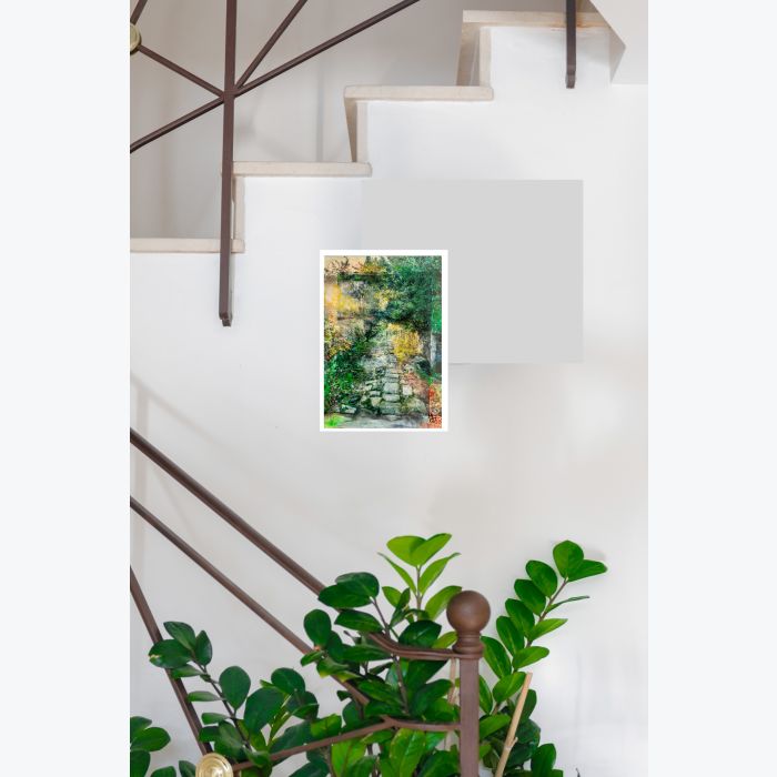 Chemin d'Ailhon : tableau ou s'entrecroisent peinture et photo