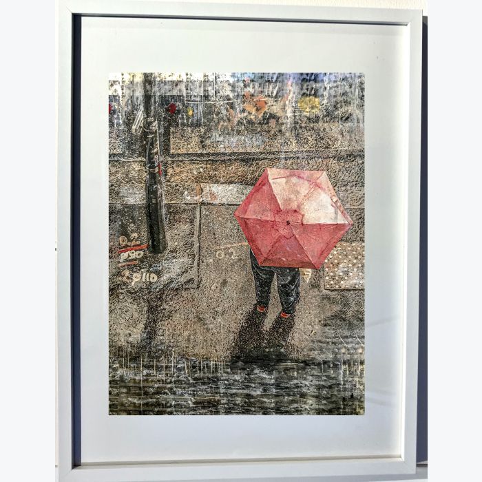 Lyon sous la pluie : tableau où s'entrecroisent peintures et photo