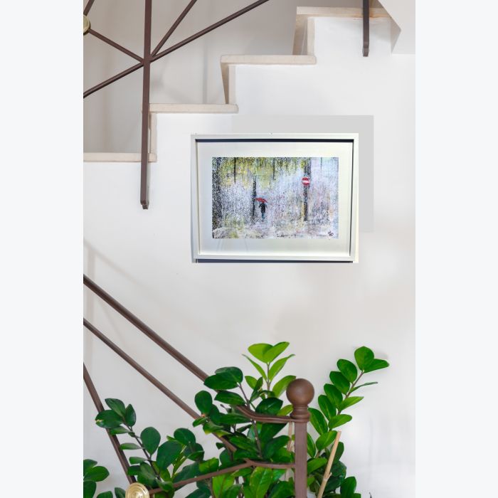 Lyon sous la pluie : tableau où s'entrecroisent peinture et photo