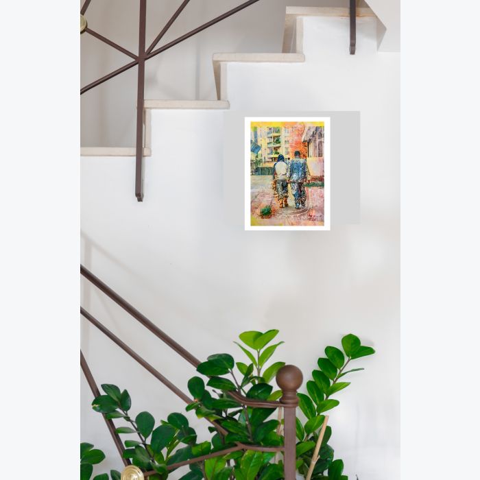 Ouvriers de Ménilmontant : tableau ou s'entrecroisent peinture et photo