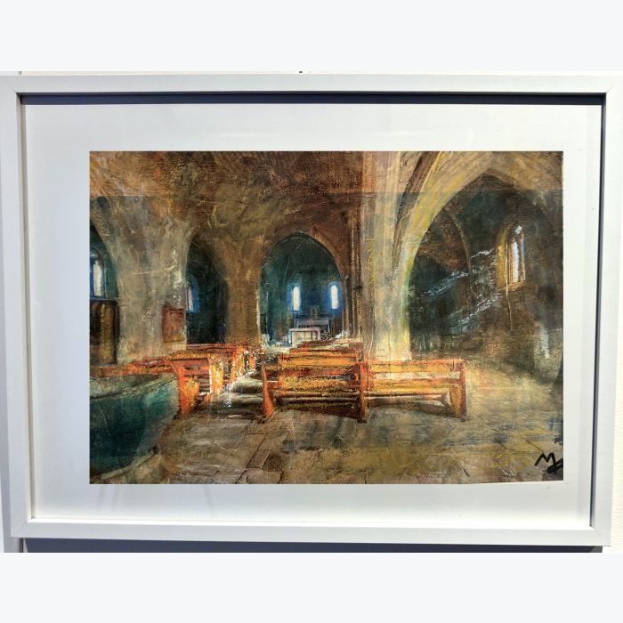 L'église d'Ailhon : tableau où s'entrecroisent peinture et photo