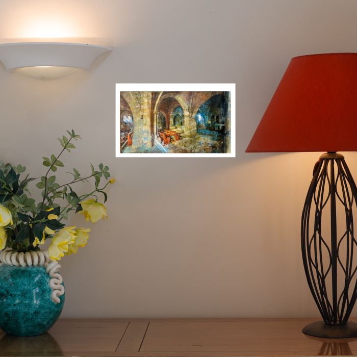 L'église d'Ailhon : tableau ou s'entrecroisent peinture et photo