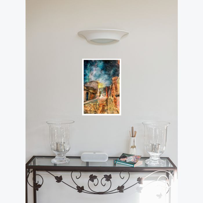 Rue Laurence Savart, la nuit, Ménilmontant : tableau ou s'entrecroisent peinture et photo