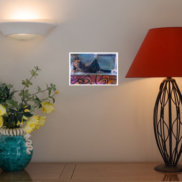 Lyon, sur les bord du Rhône : tableau ou s'entrecroisent peinture et photo
