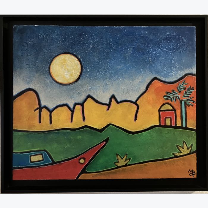 Là-bas... Acrylique et matières sur toile HQ