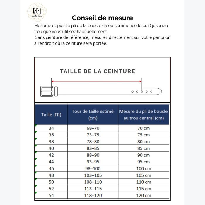 Ceinture artisanale en cuir de bovin noir 3 cm – tannage végétal, épaisseur 3 mm – boucle noir mat