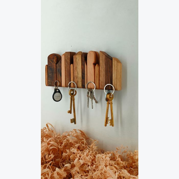 Support à clés mural magnétique  en bois - SKYLINE Key TTC (key to the city) WOODMIX
