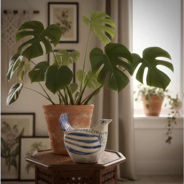 Sculpture en grès en forme d’oiseau