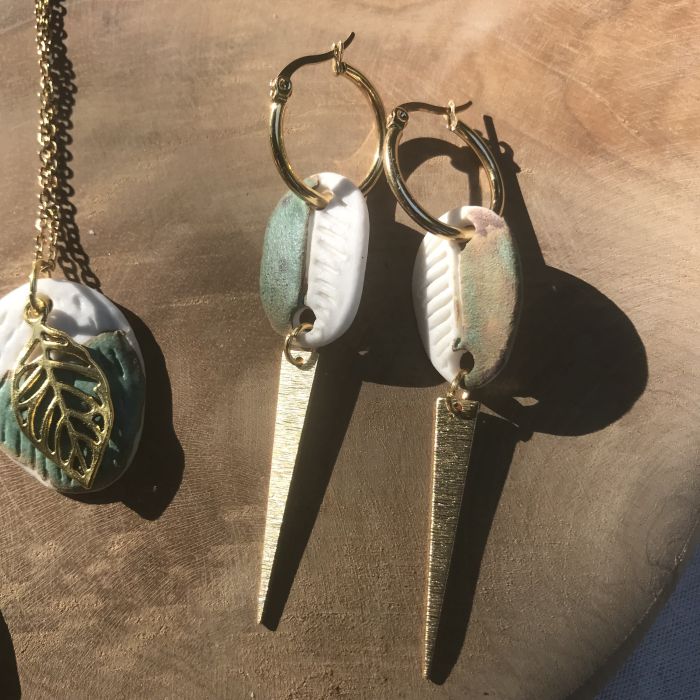 Boucles d’oreilles en porcelaine