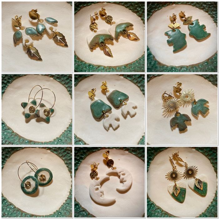Boucles d’oreilles en porcelaine