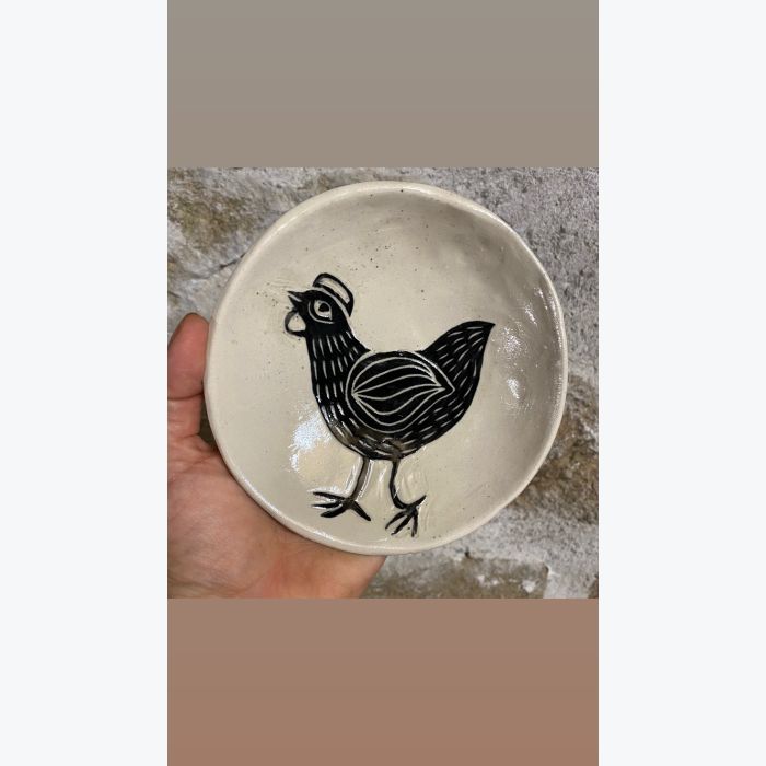 Coupelles en grès céramique décorée à la main pièce unique