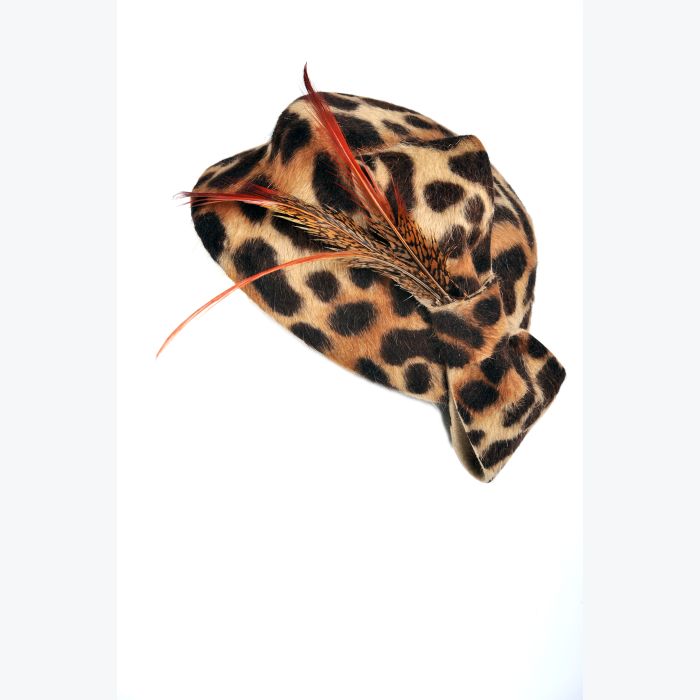 Bibi léopard en feutre lapin