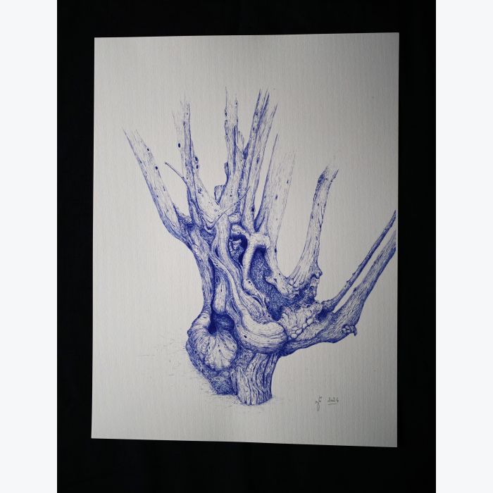 Rhino-Coeur. Reproduction d'art d'un dessin original effectué au stylo à bille