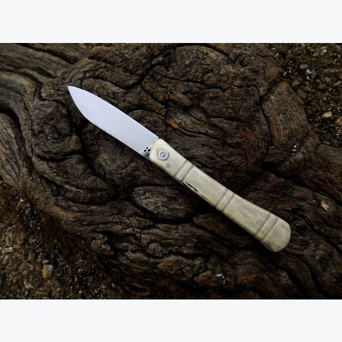 Couteau pliant 2 clous en bois de Chevreuil