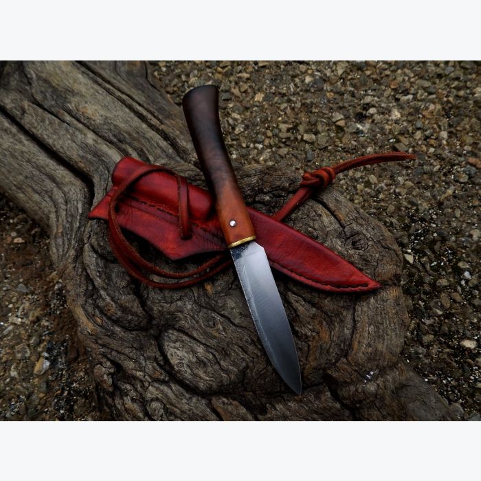 Petit Couteau droit en Fruitier et Laiton.