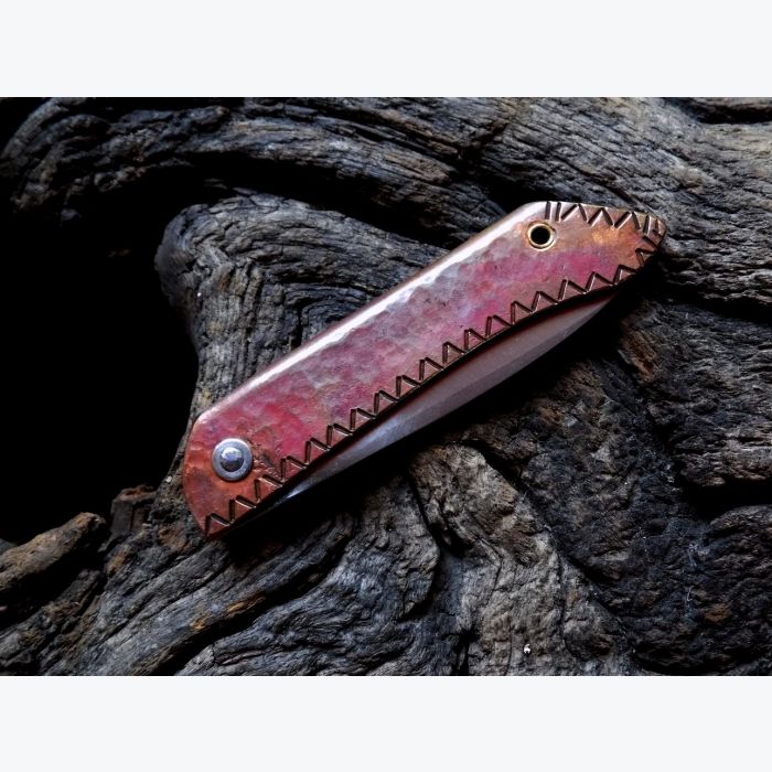 Couteau pliant 2 clous en Vieux Cuivre