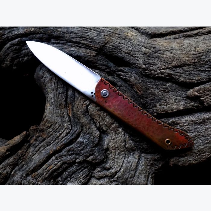 Couteau pliant 2 clous en Vieux Cuivre