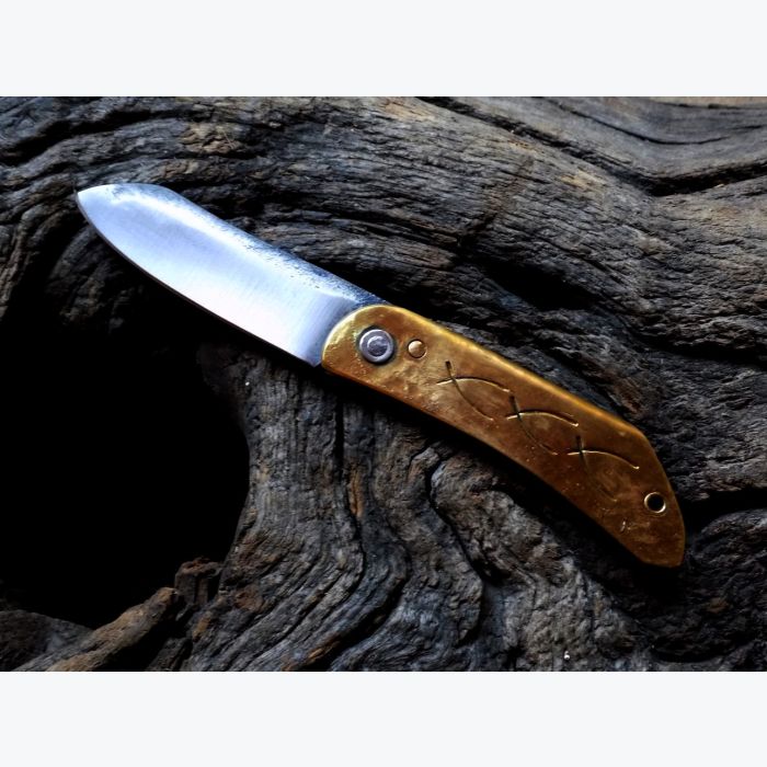Couteau pliant 2 clous en Laiton