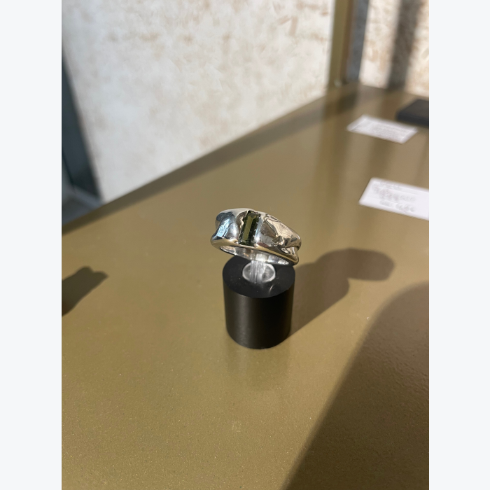 Bague - argent et pierre verte - "le jardin"
