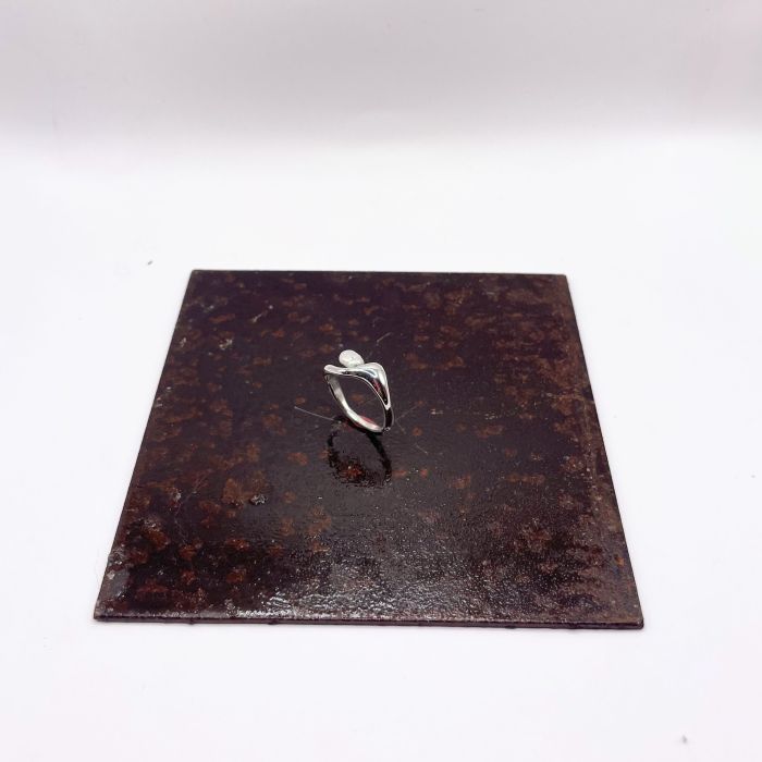 Bague - Brûlure argent et perle