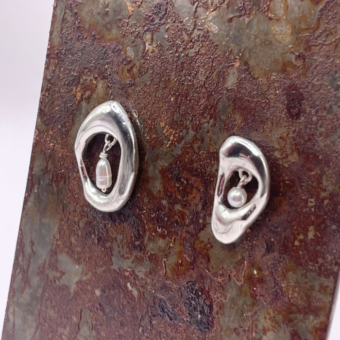 Soleil  - Boucles d'oreilles en argent et perles