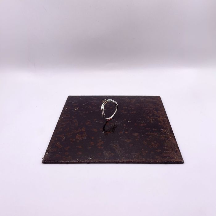 Bague en argent quartz et or - Charbon