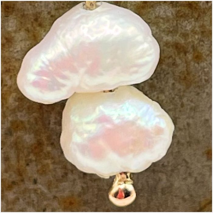 Soleil précieux - Boucles d'oreilles en or et perles