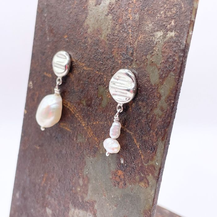 Âme - Boucles d'oreilles en argent et 925 et perles