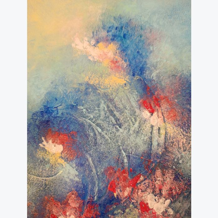 Jardin intérieur - peinture acrylique qui laisse apparaître un léger relief