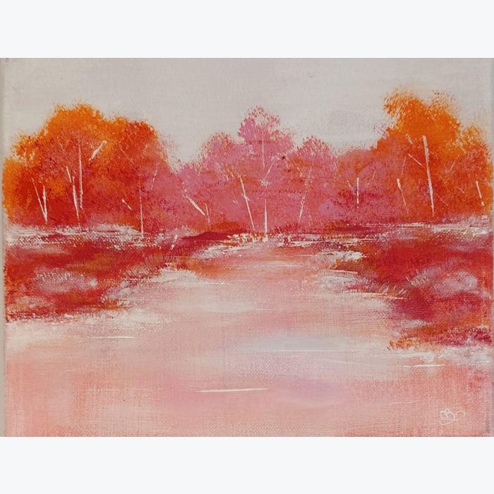 Promenade Rosée - Peinture acrylique