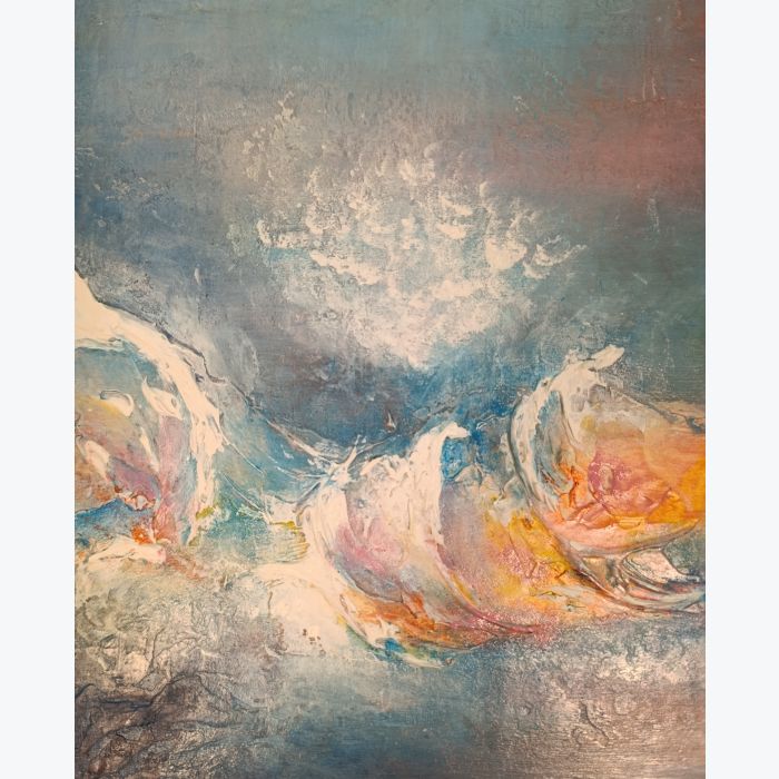 Aqua Nénuphar - peinture acrylique avec relief