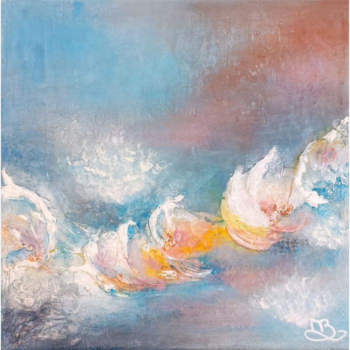 Aqua Nénuphar - peinture acrylique avec relief