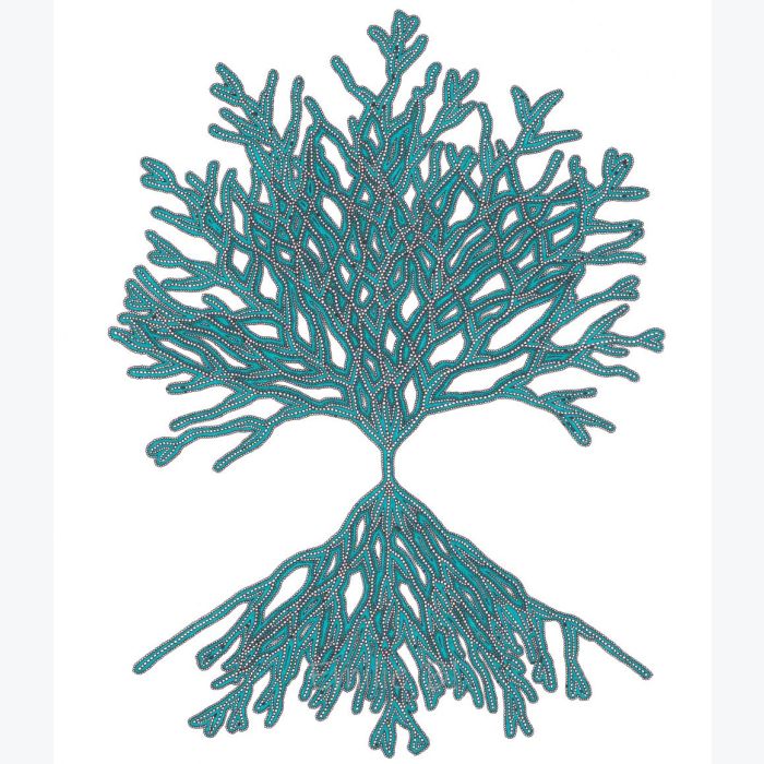 Arbre vert, dessin au stylo